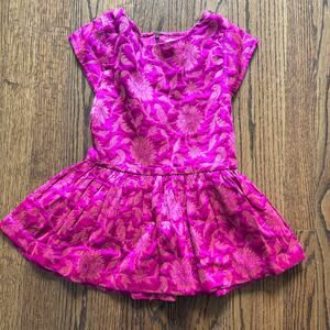 Peek Toddler Girl's Purple Fancy Special Occasion Short Sleeve Floral Dress 2-3